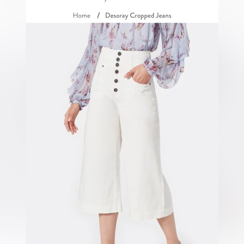 Joie Desoray cropped white jeans